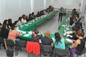  Sandra Montalvo, presidenta del ONMPRI en Puebla exhort&oacute; a las asistentes a continuar con su formaci&oacute;n pol&iacute;tica 