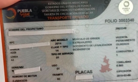 As&iacute; es la nueva tarjeta de circulaci&oacute;n en Puebla.