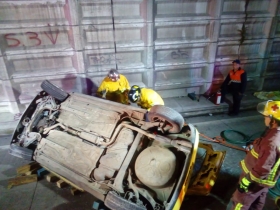 Al desviarse en el kil&oacute;metro 127 para salir al bulevar 18 de Noviembre el carro se sali&oacute;