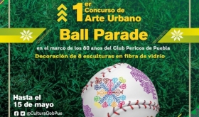 Esculturas, de 1.5 metros de di&aacute;metro y en forma de pelota de b&eacute;isbol.