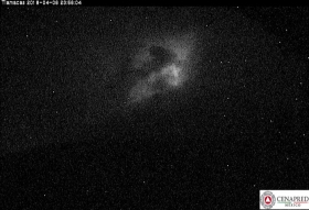 Esta noche se incremento de la actividad volcanica del Popocat&eacute;petl