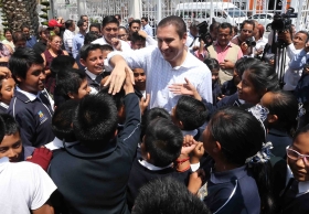 El ejecutivo poblano realiz&oacute; gira de trabajo en Huejotzingo